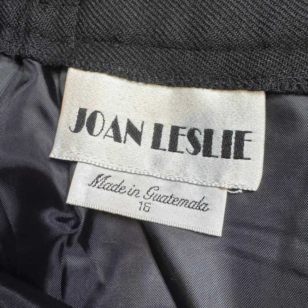 Vintage Joan Leslie 100% Wool Pencil Skirt Women’s 16 Black Classic Office - Picture 2 of 6